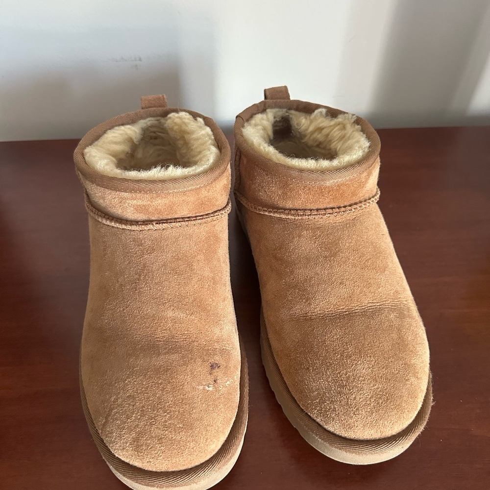 UGG Chestnut Suede Shearling-Lined Ankle Boots